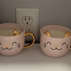 Cat mug candle holder